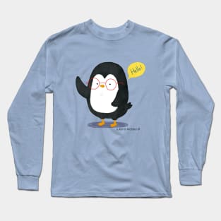 Albert Penguin says Hello Long Sleeve T-Shirt